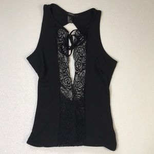 Lace backless bodysuit